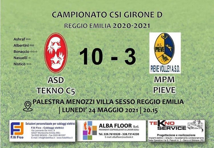 CSI C5: ASD TEKNO – MPM PIEVE 10-3
