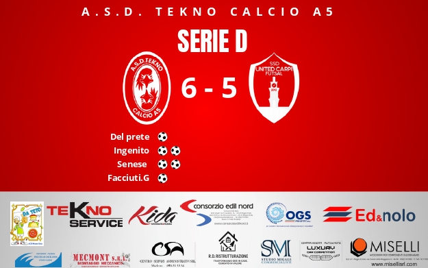 Serie D – 2ª Giornata Tekno Calcio a 5 – United Carpi 6-5