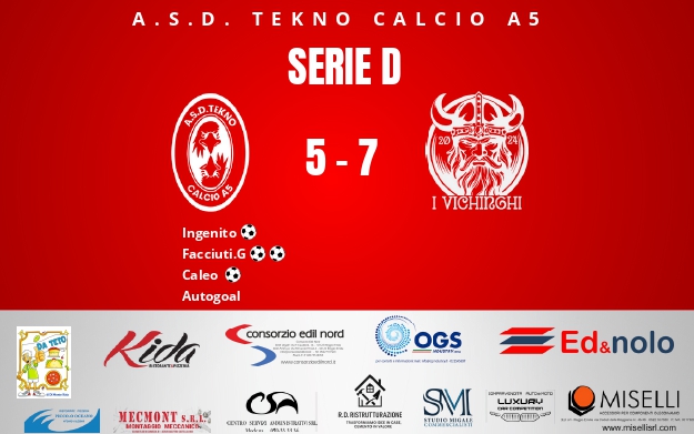 Serie D – 3ª Giornata Tekno Calcio a5 5 – 7 I Vichinghi