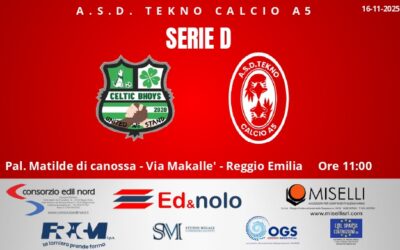 6ª Giornata di Campionato: la Tekno cerca la terza vittoria consecutiva sul campo del Celtic Bhoys